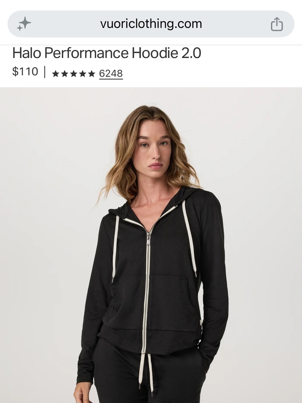 Vuori Halo Performance Hoodie 2.0 - Black 
Size small